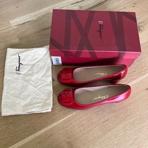 Ferragamo “Charm” Red Patent Leather - Never Worn - 7.5